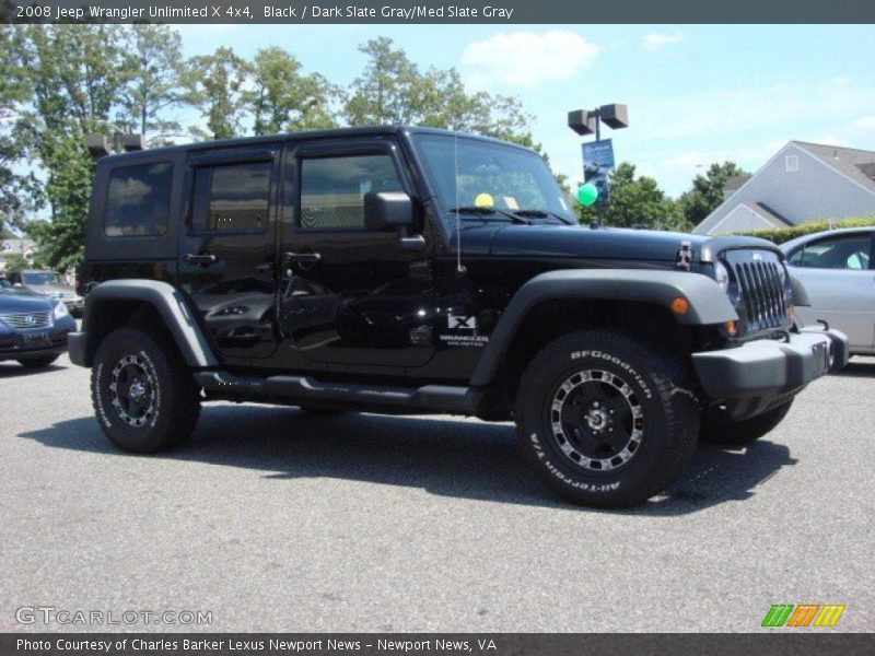 Black / Dark Slate Gray/Med Slate Gray 2008 Jeep Wrangler Unlimited X 4x4