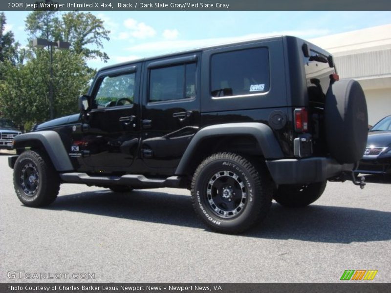 Black / Dark Slate Gray/Med Slate Gray 2008 Jeep Wrangler Unlimited X 4x4