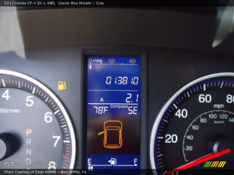 Glacier Blue Metallic / Gray 2011 Honda CR-V EX-L 4WD