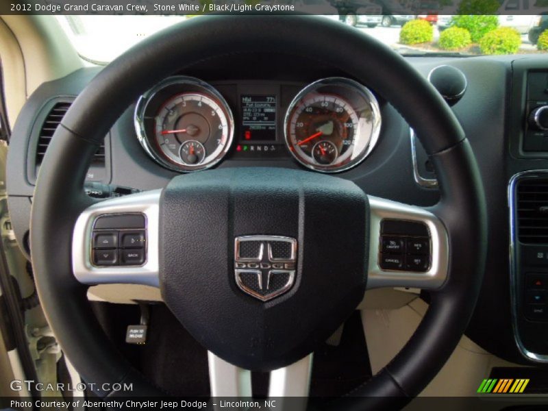 Stone White / Black/Light Graystone 2012 Dodge Grand Caravan Crew