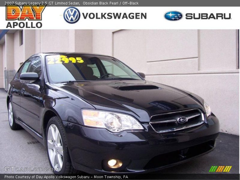 Obsidian Black Pearl / Off-Black 2007 Subaru Legacy 2.5 GT Limited Sedan