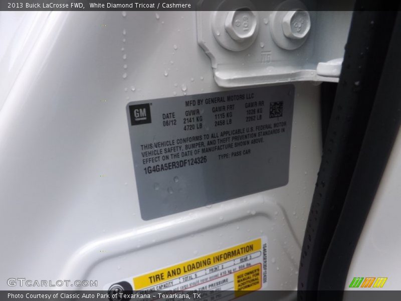 White Diamond Tricoat / Cashmere 2013 Buick LaCrosse FWD