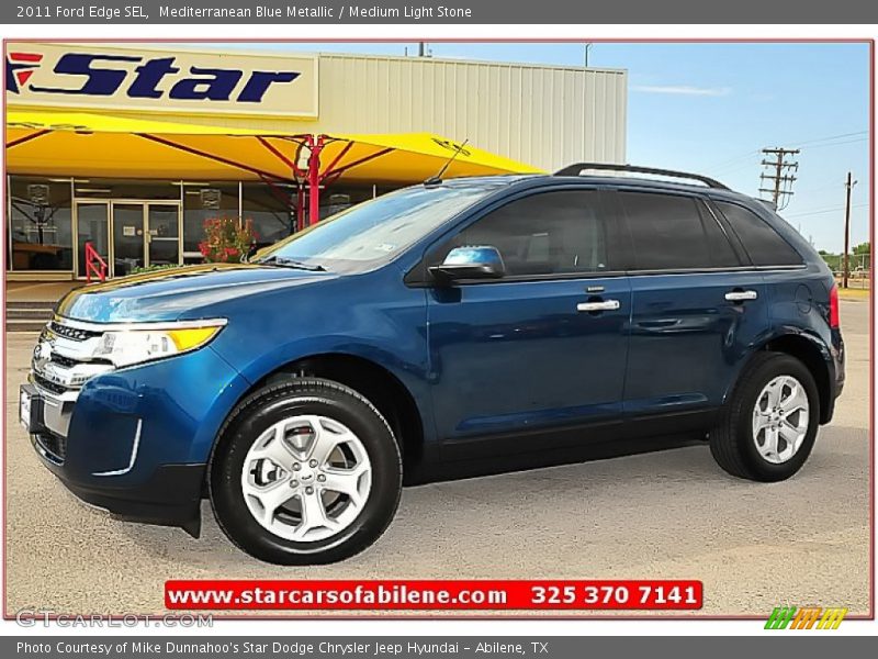 Mediterranean Blue Metallic / Medium Light Stone 2011 Ford Edge SEL