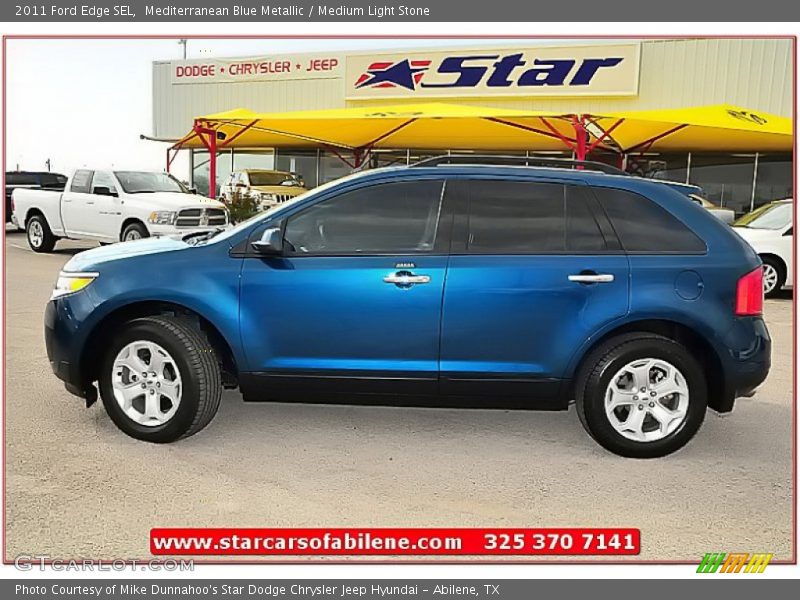 Mediterranean Blue Metallic / Medium Light Stone 2011 Ford Edge SEL