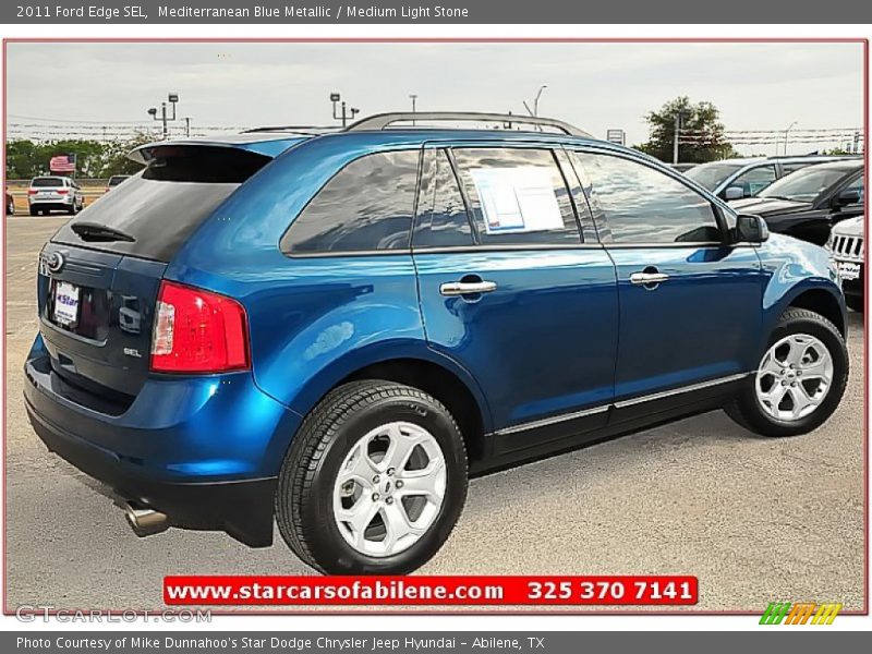 Mediterranean Blue Metallic / Medium Light Stone 2011 Ford Edge SEL