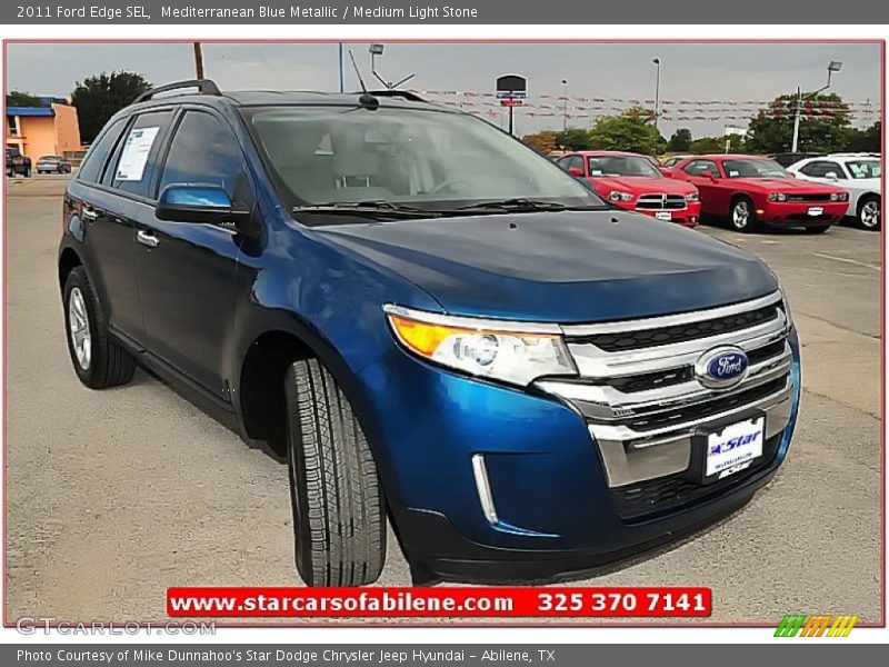 Mediterranean Blue Metallic / Medium Light Stone 2011 Ford Edge SEL