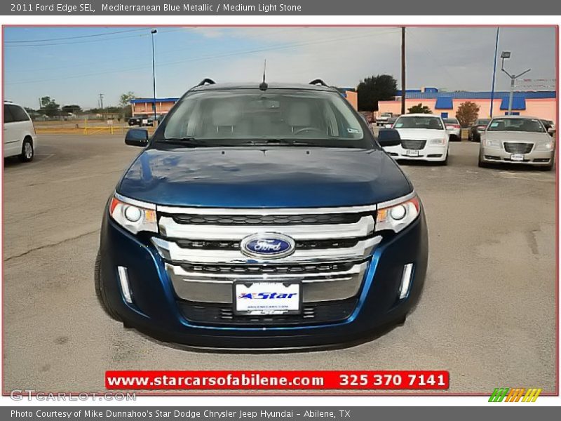 Mediterranean Blue Metallic / Medium Light Stone 2011 Ford Edge SEL