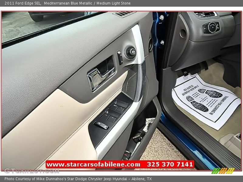 Mediterranean Blue Metallic / Medium Light Stone 2011 Ford Edge SEL