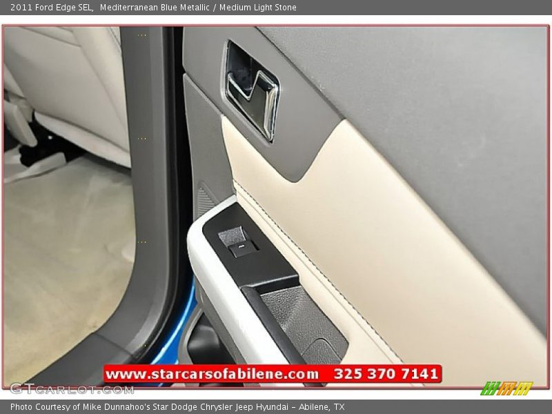 Mediterranean Blue Metallic / Medium Light Stone 2011 Ford Edge SEL