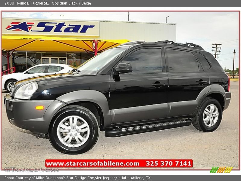 Obsidian Black / Beige 2008 Hyundai Tucson SE