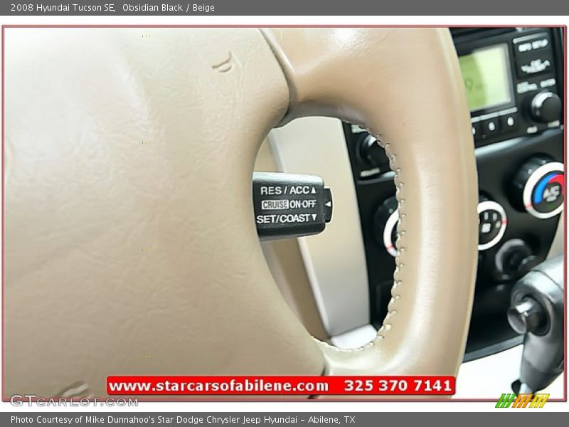 Obsidian Black / Beige 2008 Hyundai Tucson SE