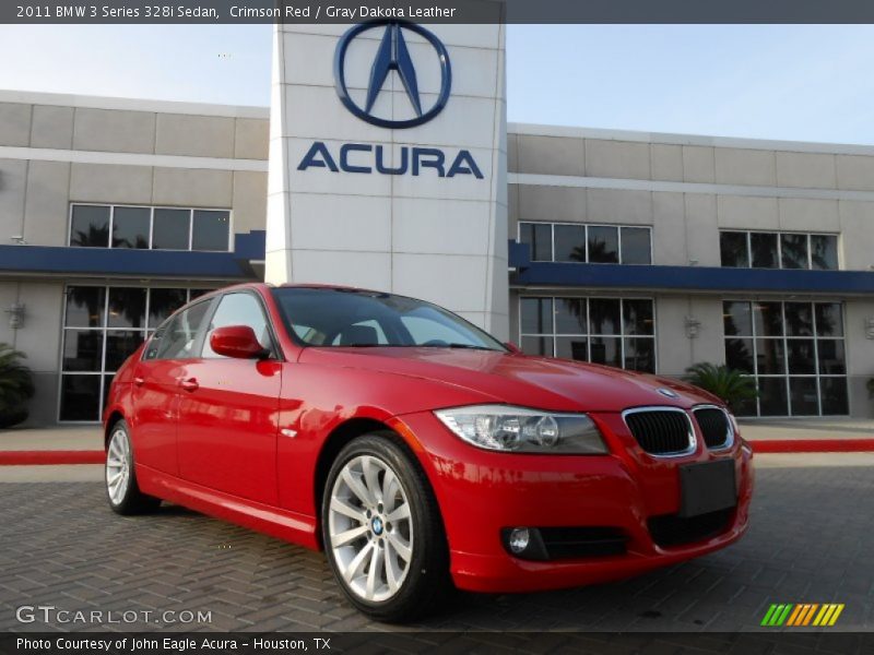 Crimson Red / Gray Dakota Leather 2011 BMW 3 Series 328i Sedan