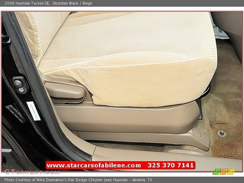 Obsidian Black / Beige 2008 Hyundai Tucson SE