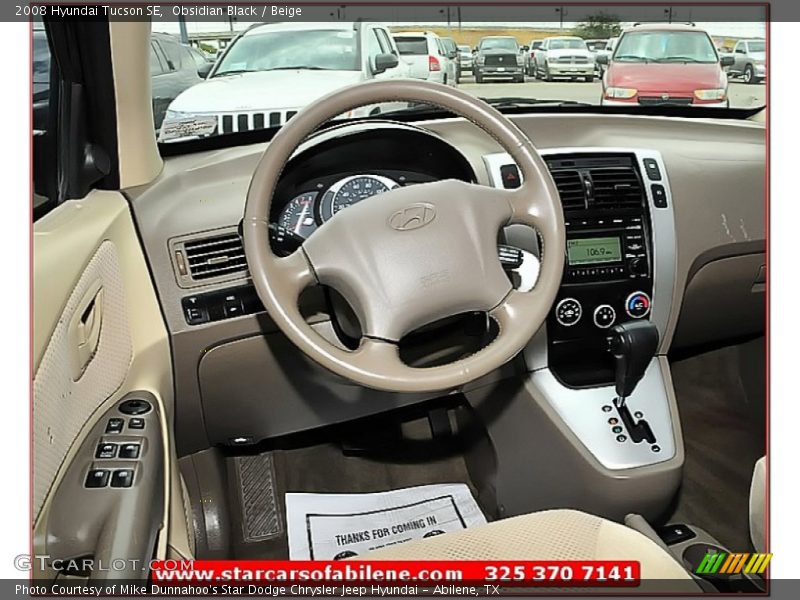 Obsidian Black / Beige 2008 Hyundai Tucson SE