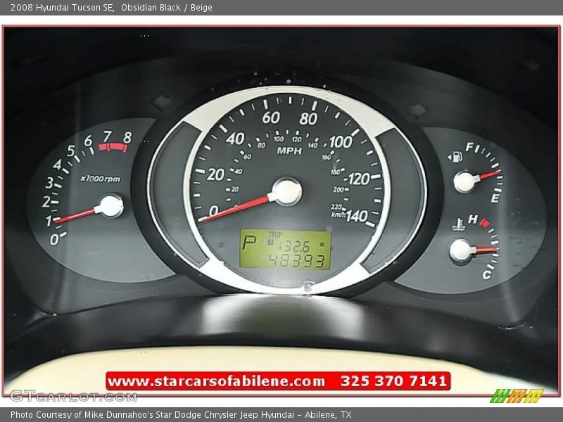 Obsidian Black / Beige 2008 Hyundai Tucson SE
