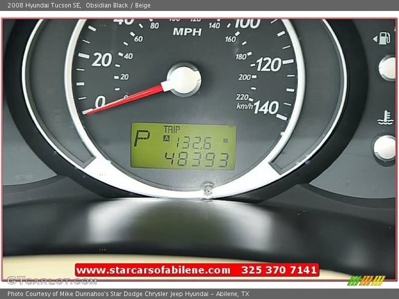 Obsidian Black / Beige 2008 Hyundai Tucson SE