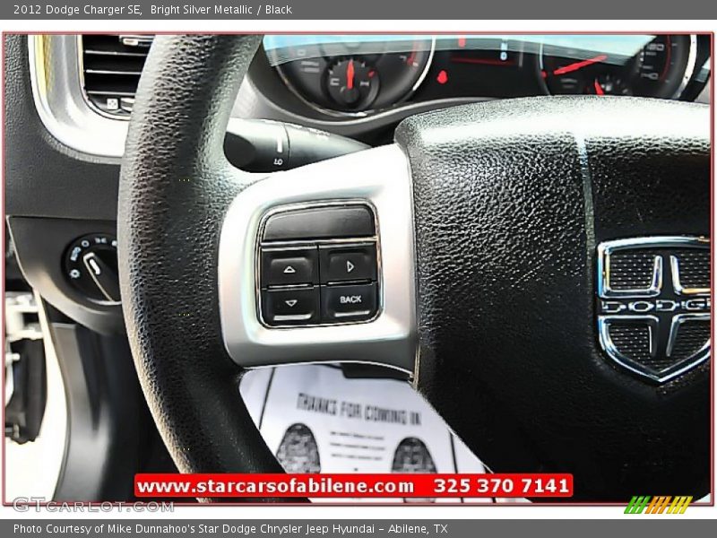 Bright Silver Metallic / Black 2012 Dodge Charger SE