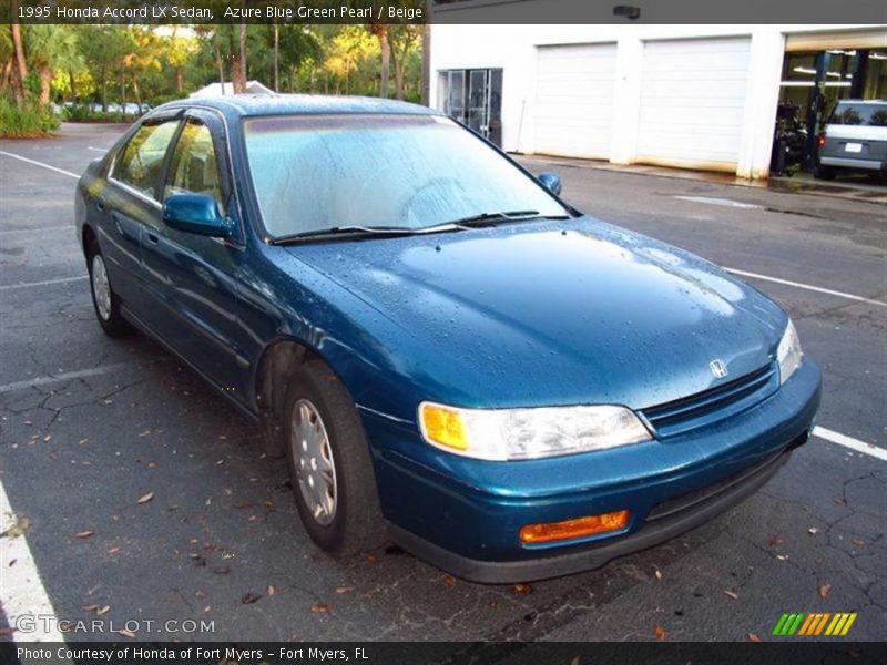 Azure Blue Green Pearl / Beige 1995 Honda Accord LX Sedan