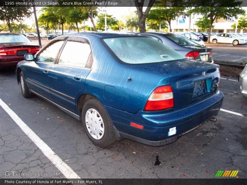 Azure Blue Green Pearl / Beige 1995 Honda Accord LX Sedan