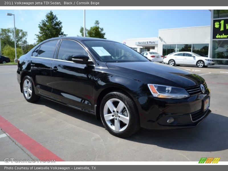 Black / Cornsilk Beige 2011 Volkswagen Jetta TDI Sedan