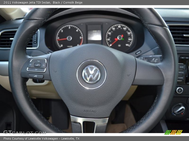 Black / Cornsilk Beige 2011 Volkswagen Jetta TDI Sedan