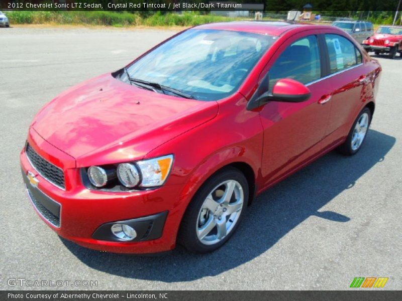 Crystal Red Tintcoat / Jet Black/Dark Titanium 2012 Chevrolet Sonic LTZ Sedan