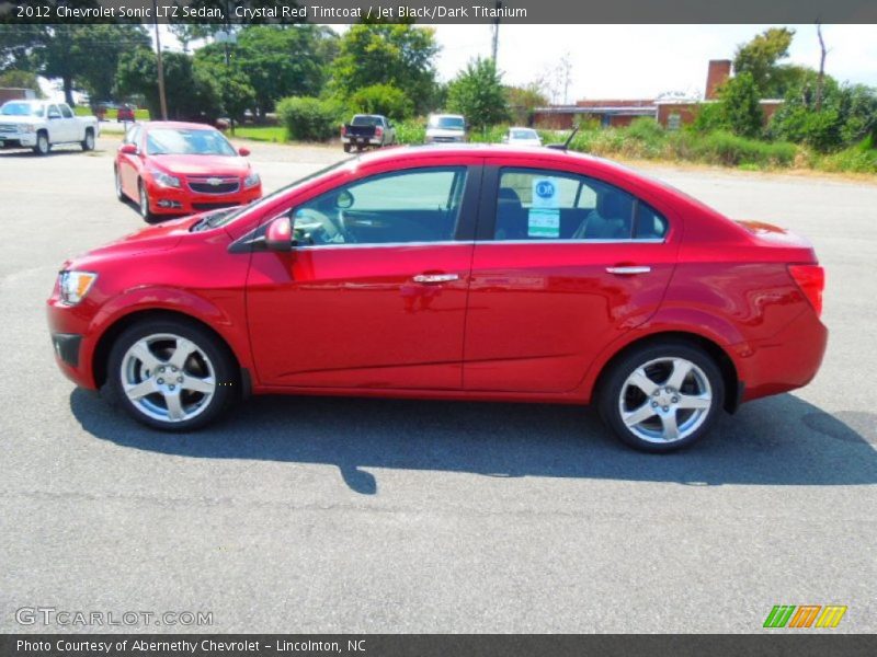 Crystal Red Tintcoat / Jet Black/Dark Titanium 2012 Chevrolet Sonic LTZ Sedan