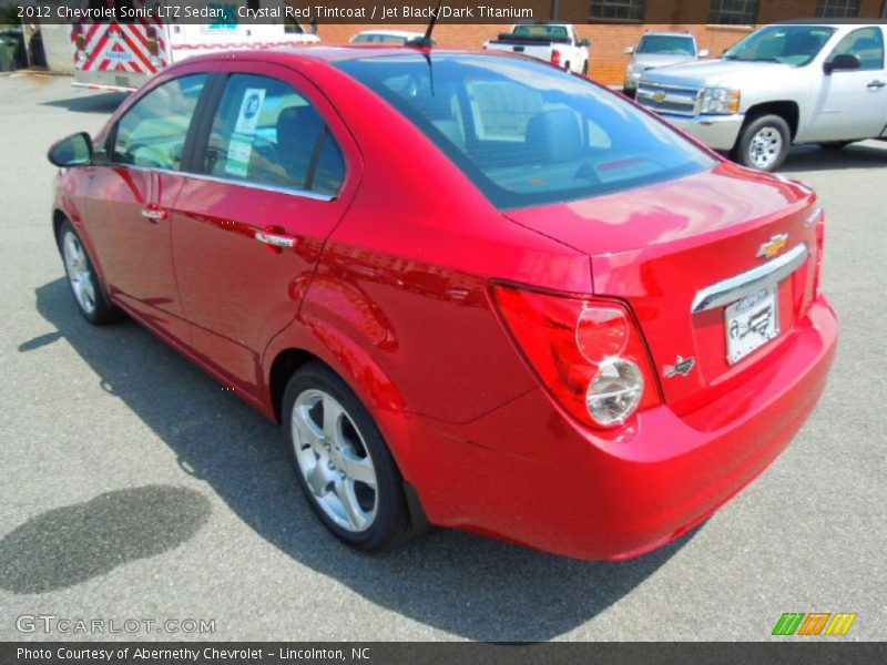Crystal Red Tintcoat / Jet Black/Dark Titanium 2012 Chevrolet Sonic LTZ Sedan