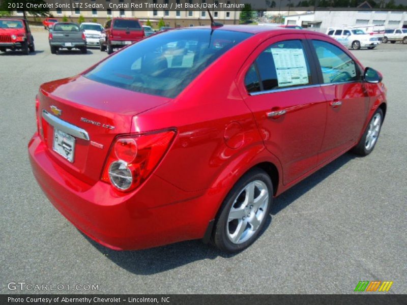 Crystal Red Tintcoat / Jet Black/Dark Titanium 2012 Chevrolet Sonic LTZ Sedan