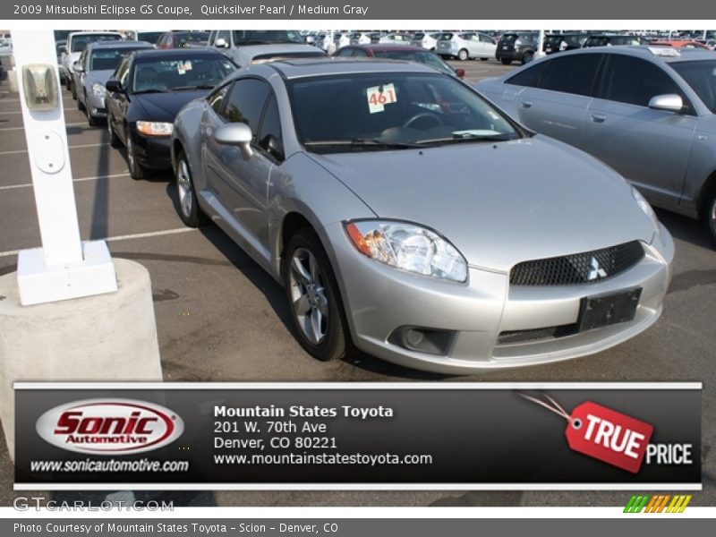 Quicksilver Pearl / Medium Gray 2009 Mitsubishi Eclipse GS Coupe