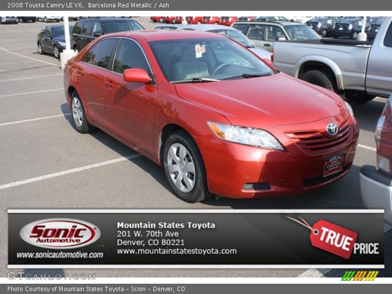 Barcelona Red Metallic / Ash 2008 Toyota Camry LE V6