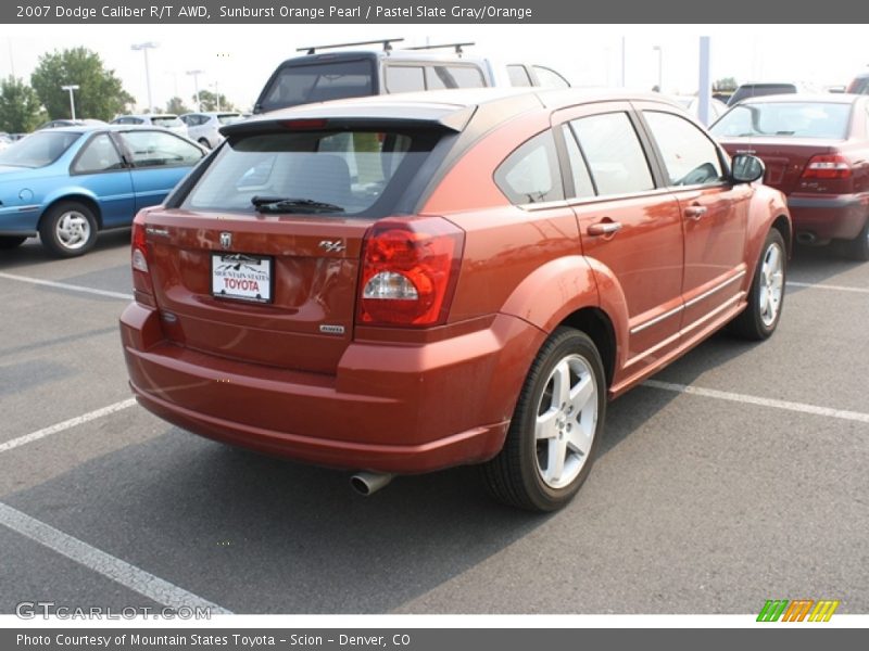 Sunburst Orange Pearl / Pastel Slate Gray/Orange 2007 Dodge Caliber R/T AWD