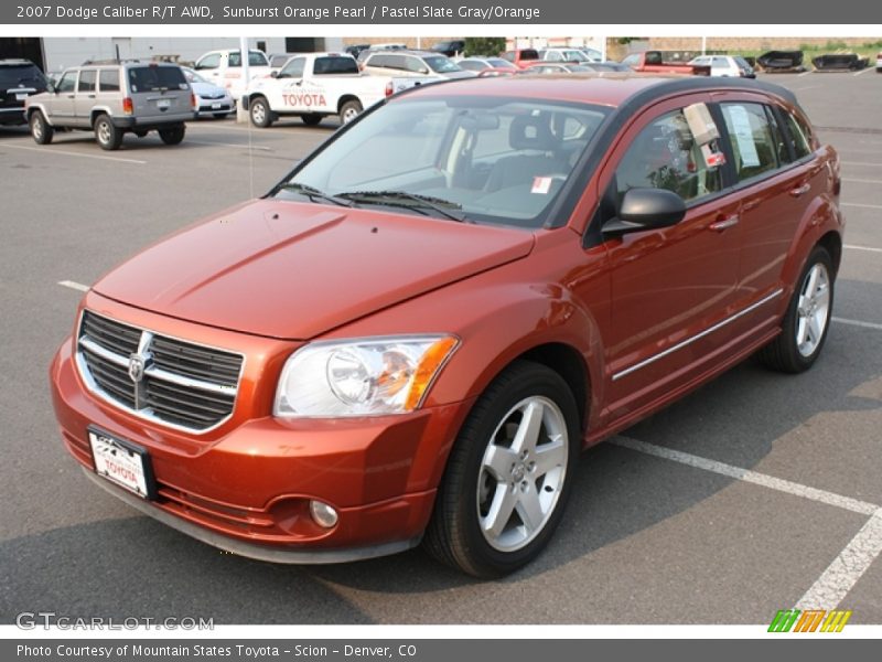Sunburst Orange Pearl / Pastel Slate Gray/Orange 2007 Dodge Caliber R/T AWD