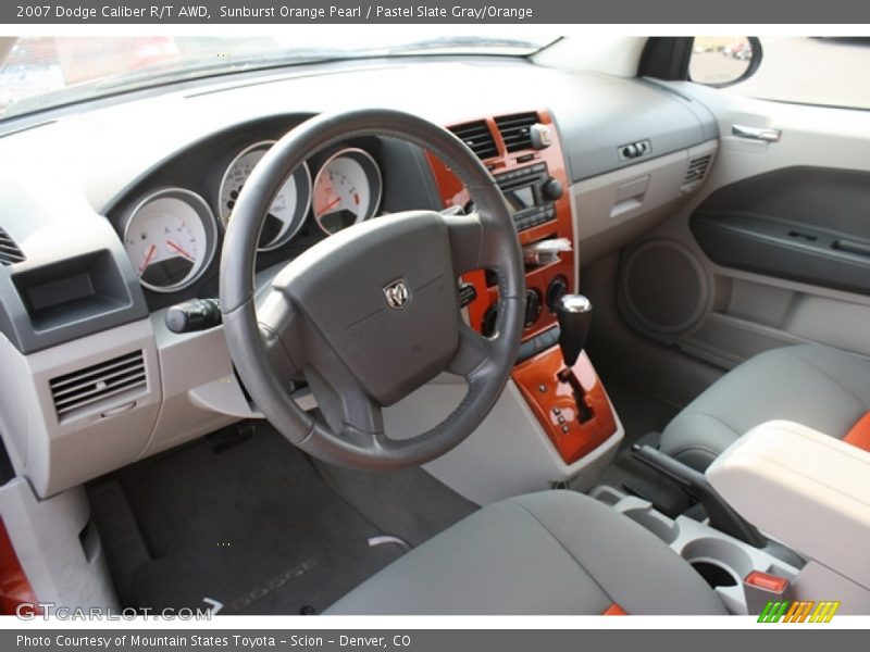 Sunburst Orange Pearl / Pastel Slate Gray/Orange 2007 Dodge Caliber R/T AWD