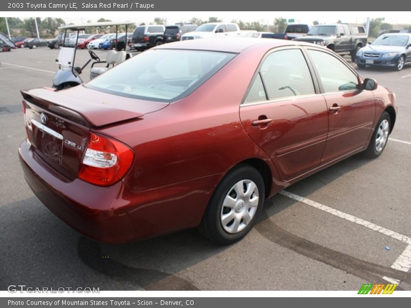 Salsa Red Pearl / Taupe 2003 Toyota Camry LE