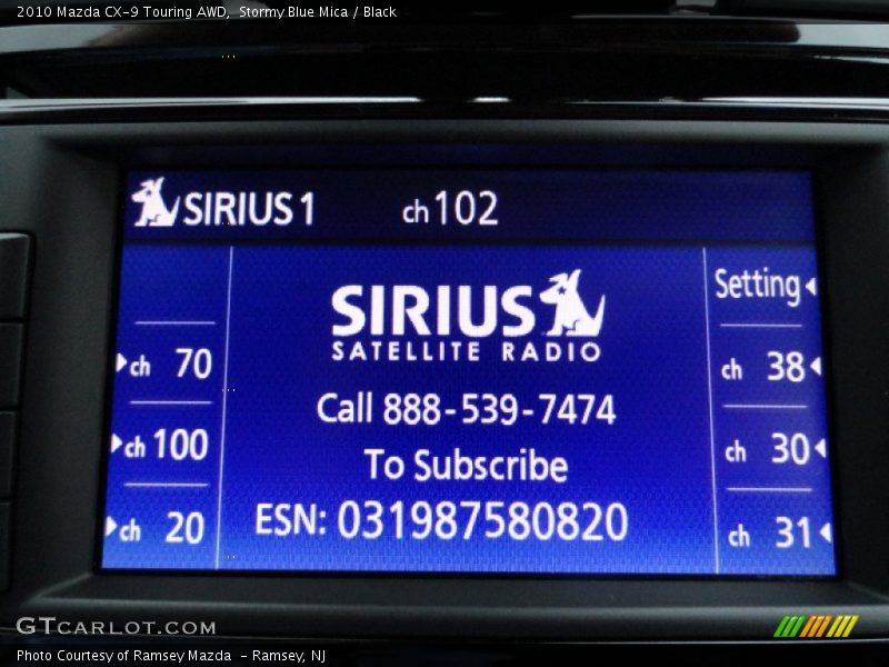 Stormy Blue Mica / Black 2010 Mazda CX-9 Touring AWD