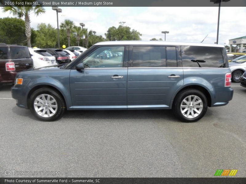 Steel Blue Metallic / Medium Light Stone 2010 Ford Flex SEL