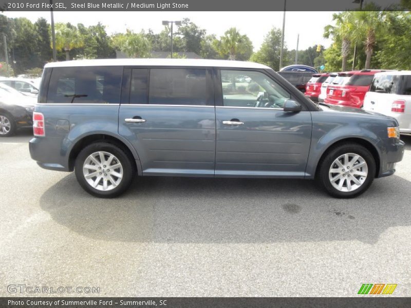 Steel Blue Metallic / Medium Light Stone 2010 Ford Flex SEL