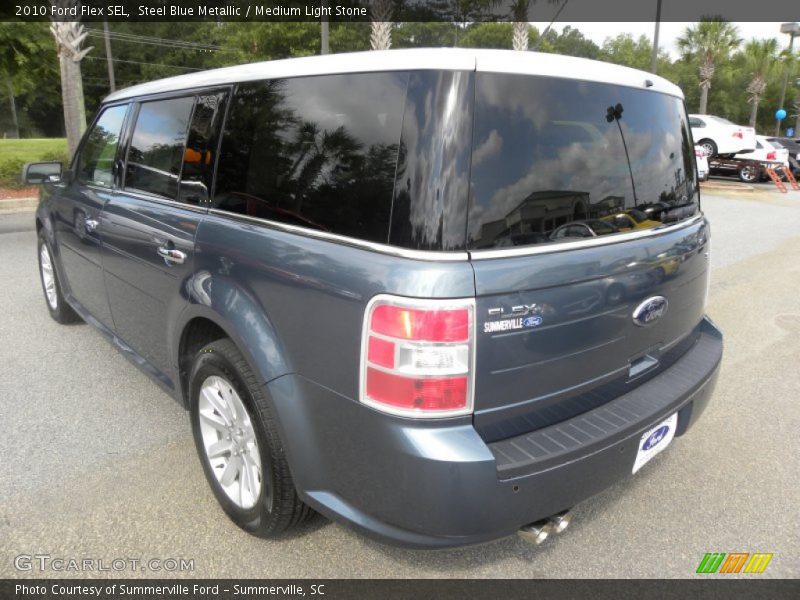 Steel Blue Metallic / Medium Light Stone 2010 Ford Flex SEL