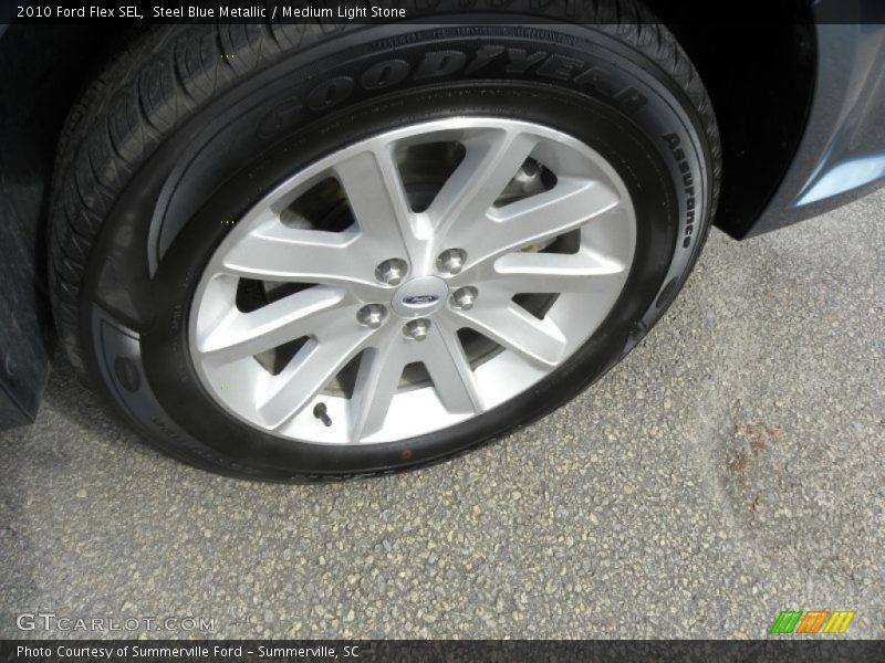 Steel Blue Metallic / Medium Light Stone 2010 Ford Flex SEL
