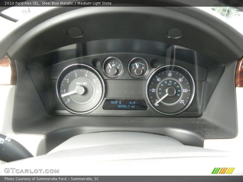 Steel Blue Metallic / Medium Light Stone 2010 Ford Flex SEL