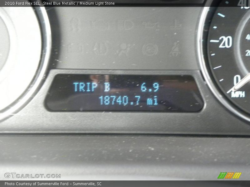 Steel Blue Metallic / Medium Light Stone 2010 Ford Flex SEL