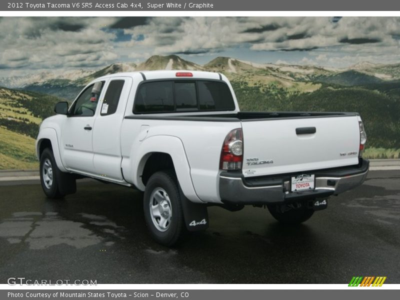 Super White / Graphite 2012 Toyota Tacoma V6 SR5 Access Cab 4x4