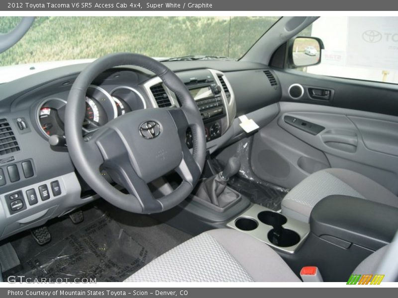 Super White / Graphite 2012 Toyota Tacoma V6 SR5 Access Cab 4x4