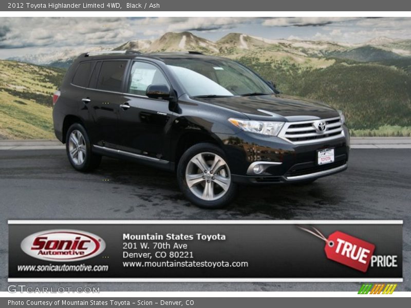 Black / Ash 2012 Toyota Highlander Limited 4WD