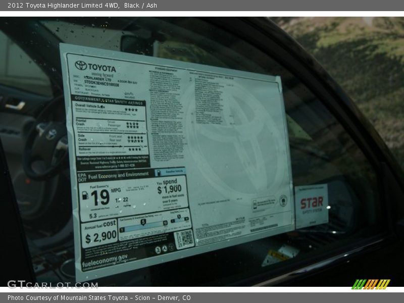 Black / Ash 2012 Toyota Highlander Limited 4WD
