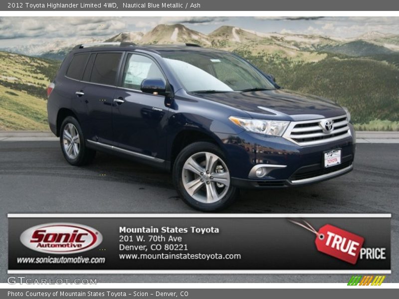 Nautical Blue Metallic / Ash 2012 Toyota Highlander Limited 4WD