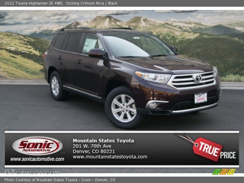 Sizzling Crimson Mica / Black 2012 Toyota Highlander SE 4WD