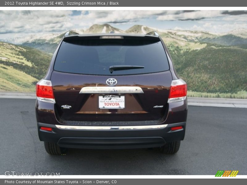 Sizzling Crimson Mica / Black 2012 Toyota Highlander SE 4WD