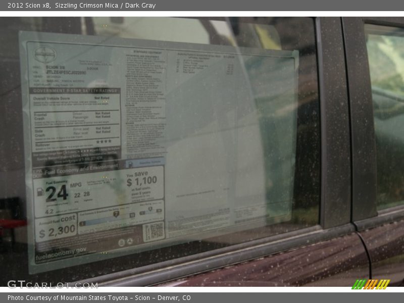 Sizzling Crimson Mica / Dark Gray 2012 Scion xB